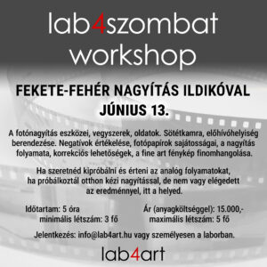 Black and white enlargement with Ildikó